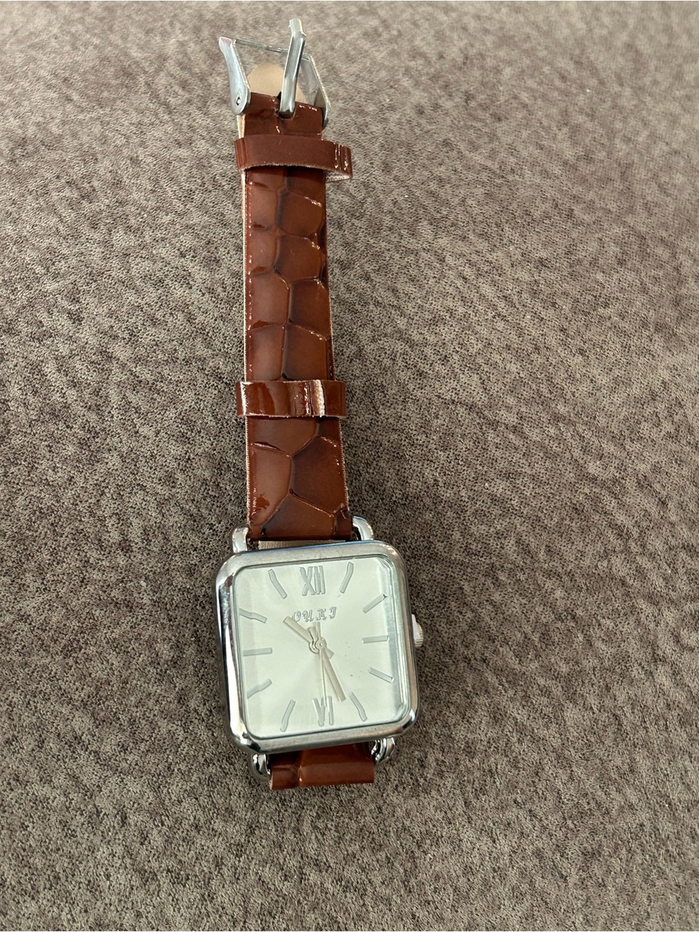 Brown Women's Strap Watch with Silver Case